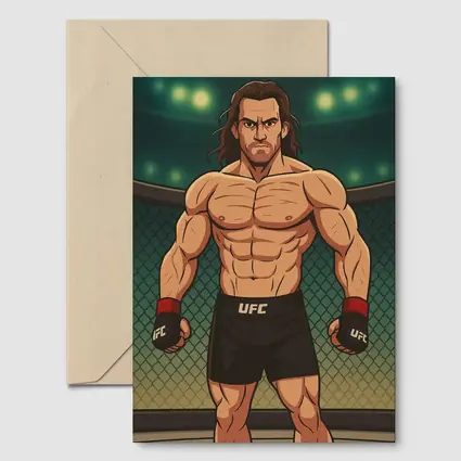 Anime UFC Fighter Standing In Octagon