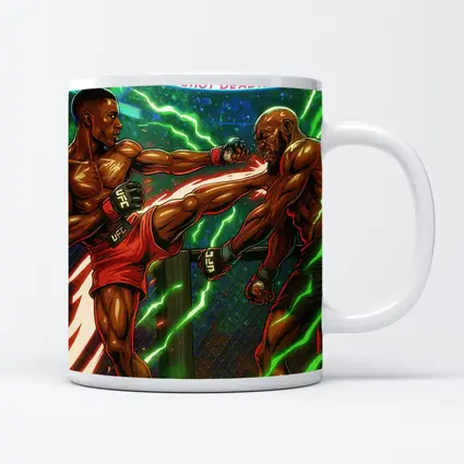 MMA Fighter Head Kick Octagon Comic Art