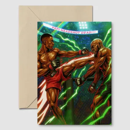 MMA Fighter Head Kick Octagon Comic Art