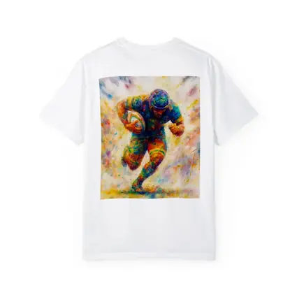 Rugby Player Running Watercolor Art Burst