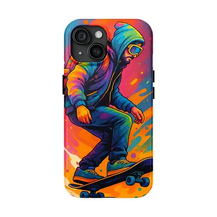 Skateboarder Pop Art Colorful Splash Background