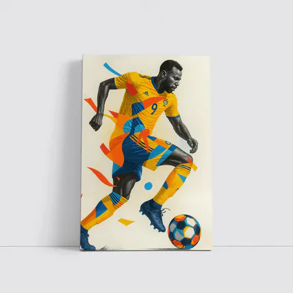 Soccer Player Dynamic Geometric Abstract Art