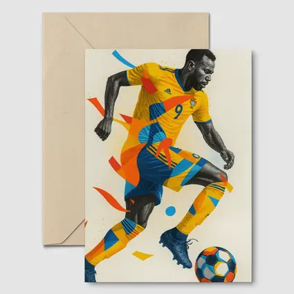 Soccer Player Dynamic Geometric Abstract Art
