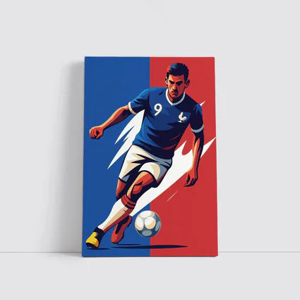 France Soccer Player Number Nine Art