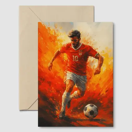Soccer Player Number Ten Oil Painting