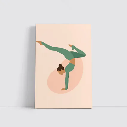 Yoga Handstand Pose Minimalist Flat Art