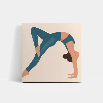 Woman Doing Yoga Backbend Pose Illustration