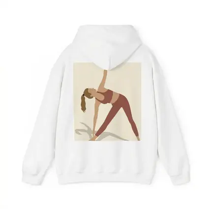 Yoga Triangle Pose Woman Beige Background