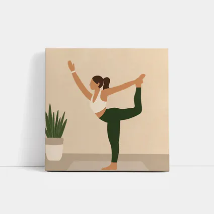 Yoga Dancer Pose Woman Beige Minimal