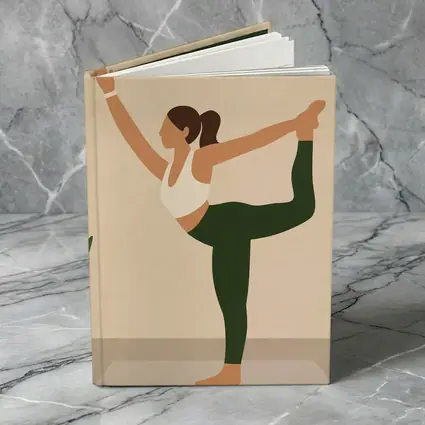 Yoga Dancer Pose Woman Beige Minimal