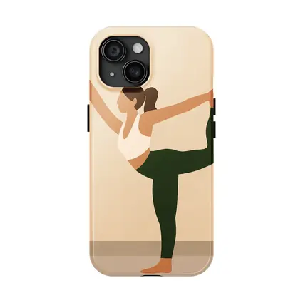 Yoga Dancer Pose Woman Beige Minimal