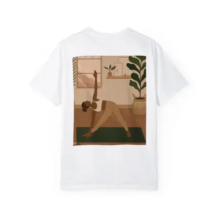 Woman Doing Yoga Pose Cozy Boho Interior