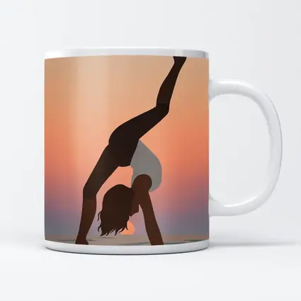 Yoga Pose Silhouette Sunset Beach Art