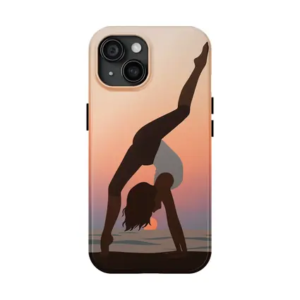Yoga Pose Silhouette Sunset Beach Art