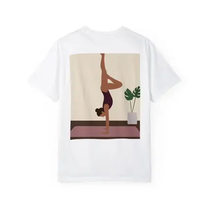 Woman Doing Handstand On Yoga Mat