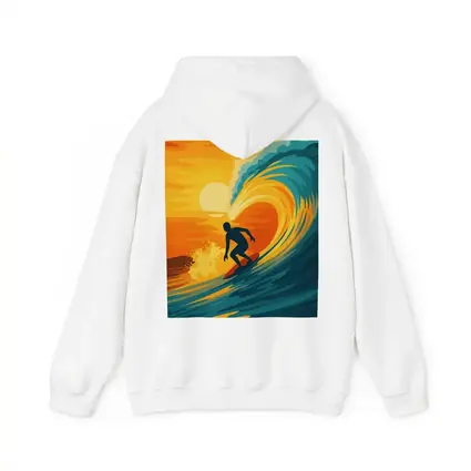 Surfer Riding Wave at Sunset Pop Art