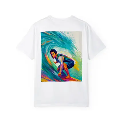 Surfer Riding Colorful Wave Pop Art