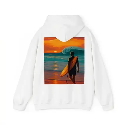 Surfer Watching Wave at Sunset Beach
