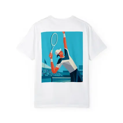 Tennis Player Serving On Blue Court