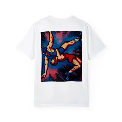 Wrestling Athletes Dynamic Pop Art Dark Background