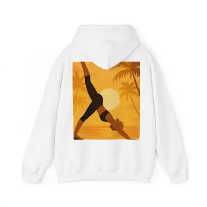 Yoga Pose Sunset Palm Trees Beach