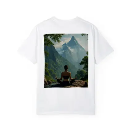 Woman Meditating Lotus Pose Mountain Nature