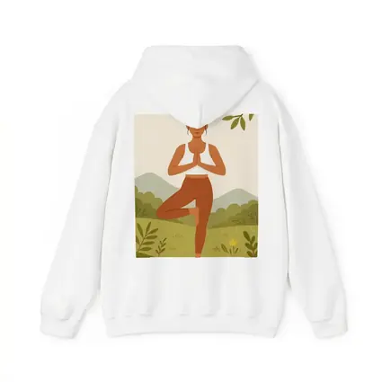 Woman Yoga Tree Pose Nature Background