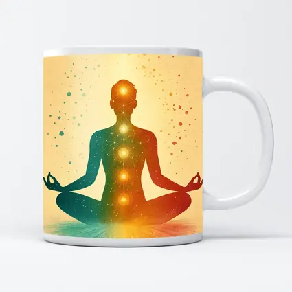 Chakra Meditation Silhouette Colorful Spiritual Art