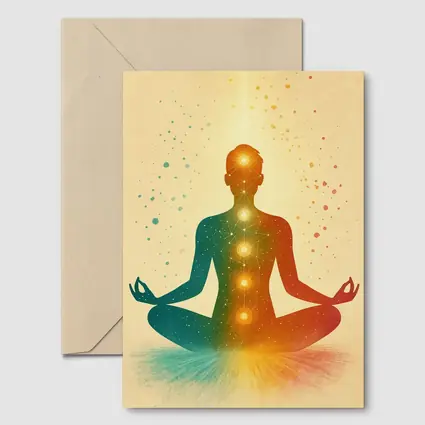 Chakra Meditation Silhouette Colorful Spiritual Art