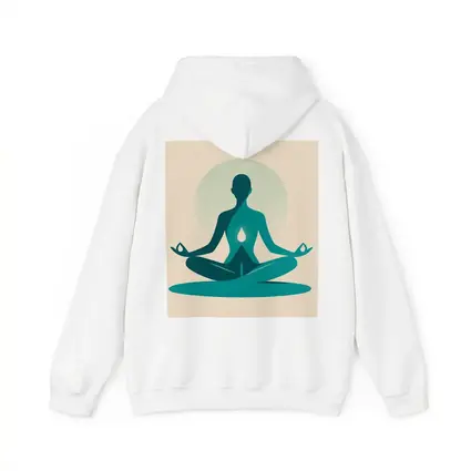 Teal Yoga Meditation Silhouette Lotus Pose Beige