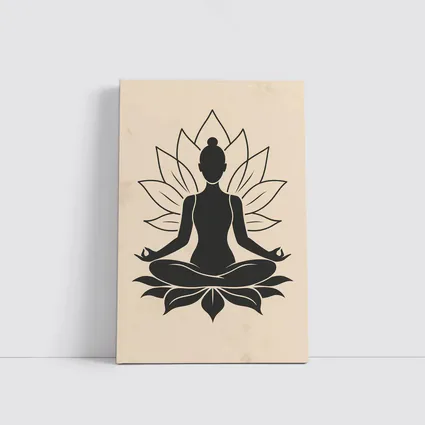 Yoga Meditation Lotus Pose Beige Minimal