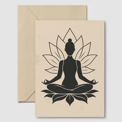 Yoga Meditation Lotus Pose Beige Minimal