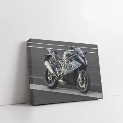 BMW Motorcycle Black Superbike on Track