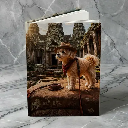 Maltese Dog Explorer Ancient Temple Ruins