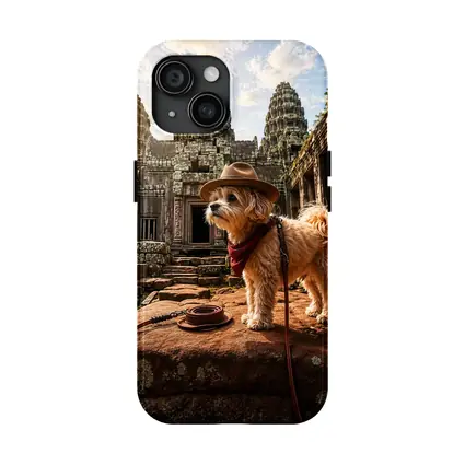 Maltese Dog Explorer Ancient Temple Ruins