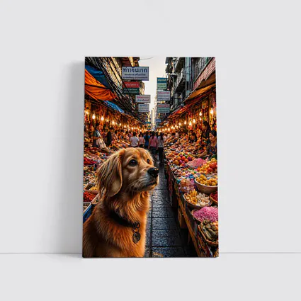 Golden Dog at Bangkok Thailand Street Market