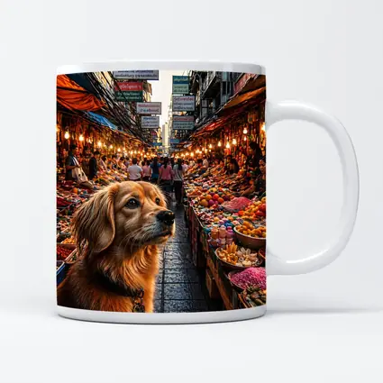 Golden Dog at Bangkok Thailand Street Market