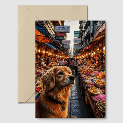 Golden Dog at Bangkok Thailand Street Market