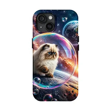 Himalayan Cat Floating Space Bubble Galaxy