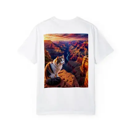 Calico Cat Sitting Grand Canyon Sunset