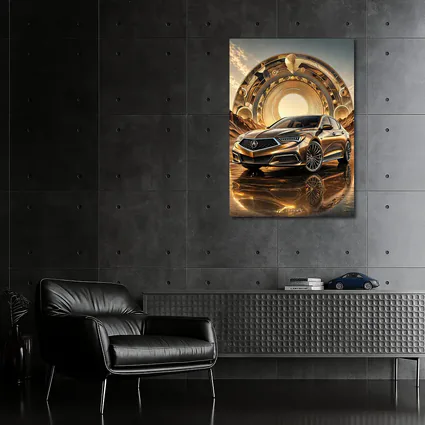 Acura TLX Gold Abstract Geometric Background Art