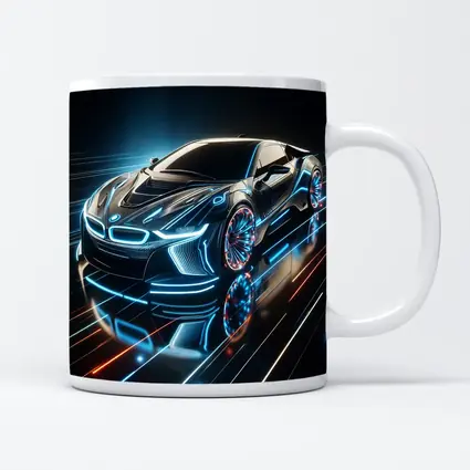 BMW i8 Neon Light Trails Dark Background