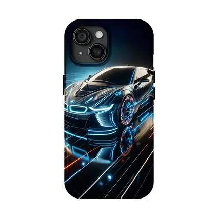 BMW i8 Neon Light Trails Dark Background