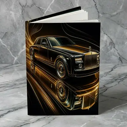 Rolls Royce Phantom Black Gold Abstract Art