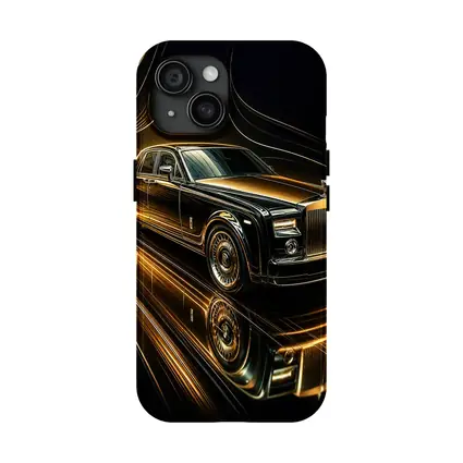 Rolls Royce Phantom Black Gold Abstract Art
