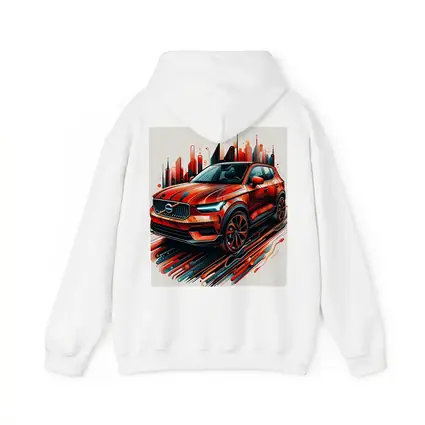 Volvo XC40 Red Abstract City Art