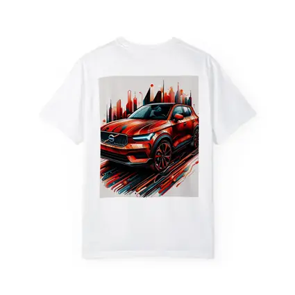 Volvo XC40 Red Abstract City Art