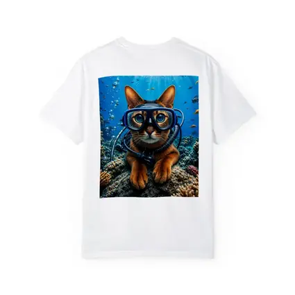 Abyssinian Cat Scuba Diver Underwater Coral Reef