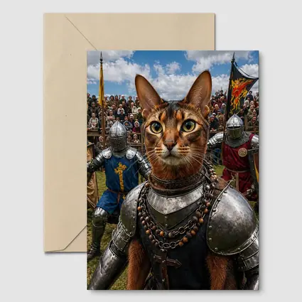 Abyssinian Cat Knight Medieval Tournament Battle