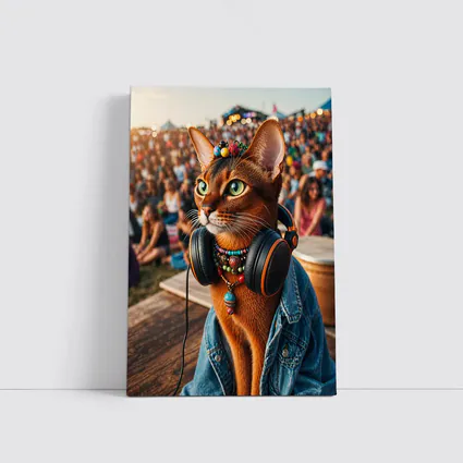 Abyssinian Cat DJ at Music Festival